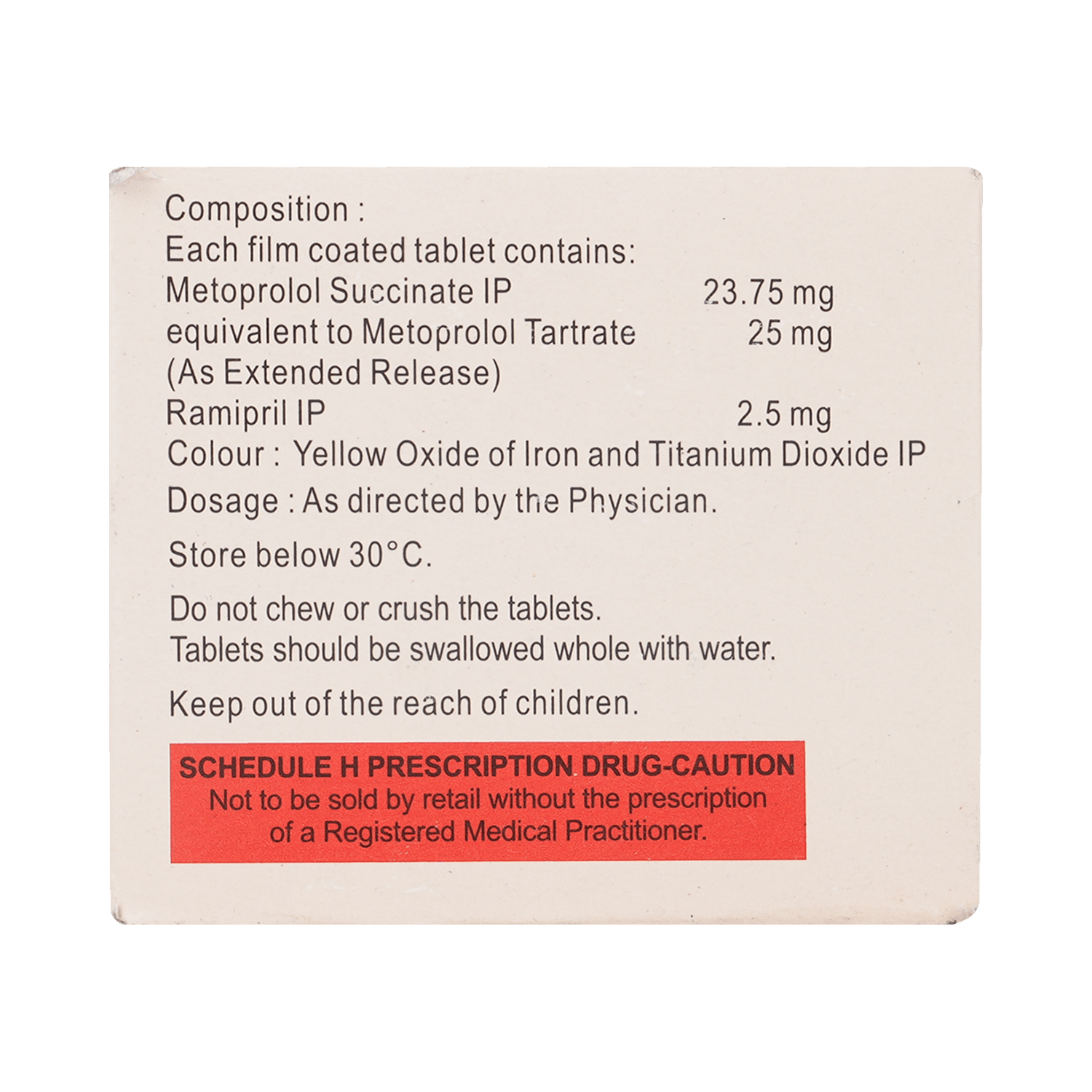 Met XL R 25mg/2.5mg Tablet - Image 4