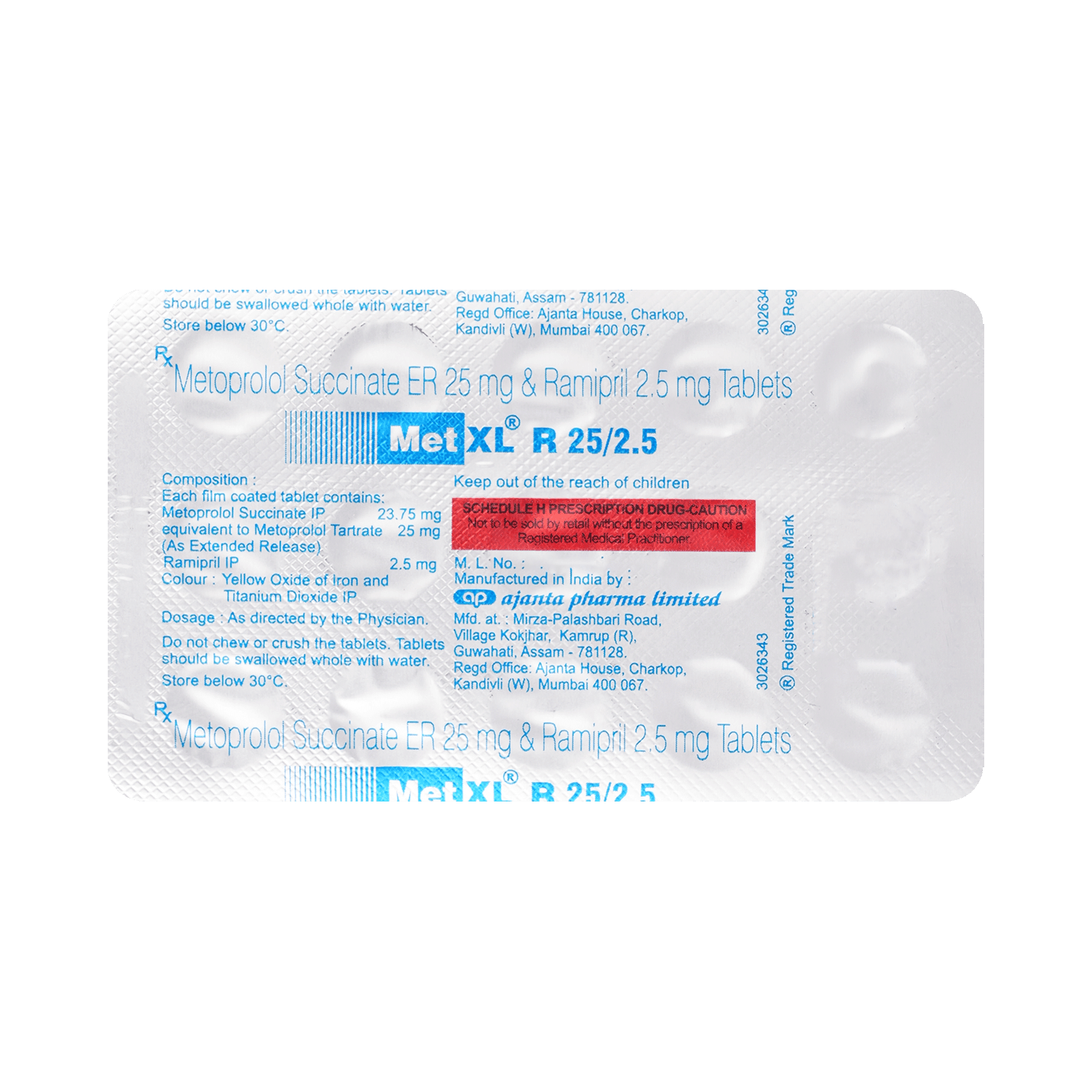 Met XL R 25mg/2.5mg Tablet - Image 7