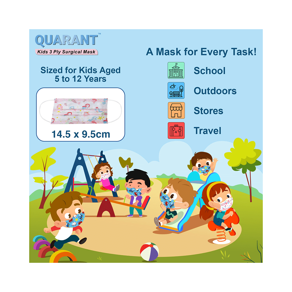 Quarant Kids 3 Ply Surgical Mask Princess Mermaid Design - Image 6