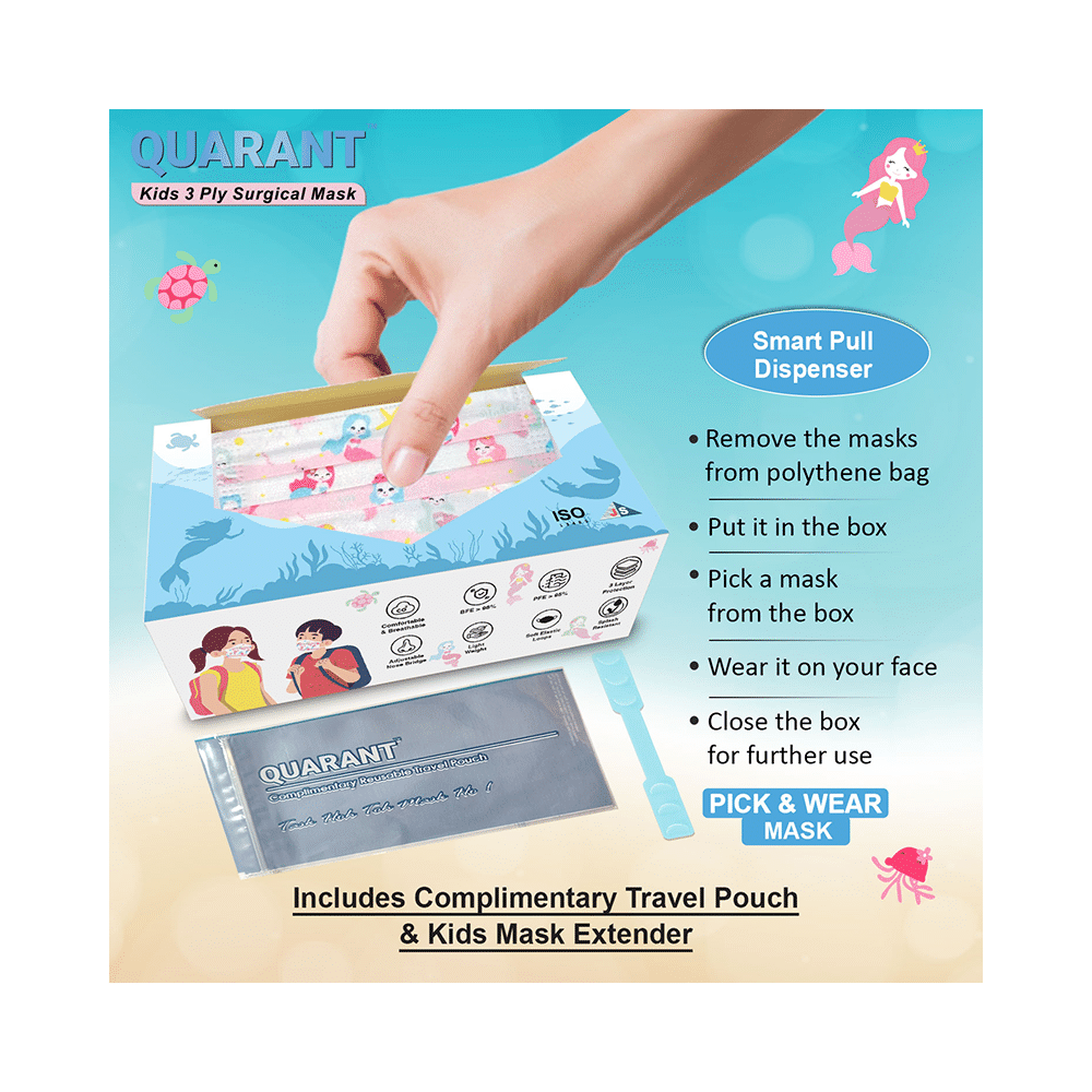 Quarant Kids 3 Ply Surgical Mask Princess Mermaid Design - Image 5