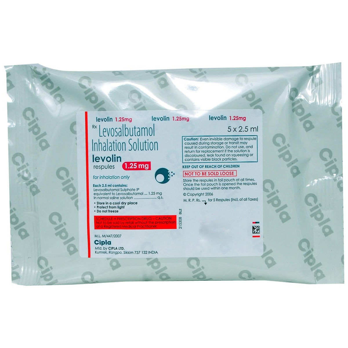 Levolin 1.25mg Respules (Each 2.5ml)
