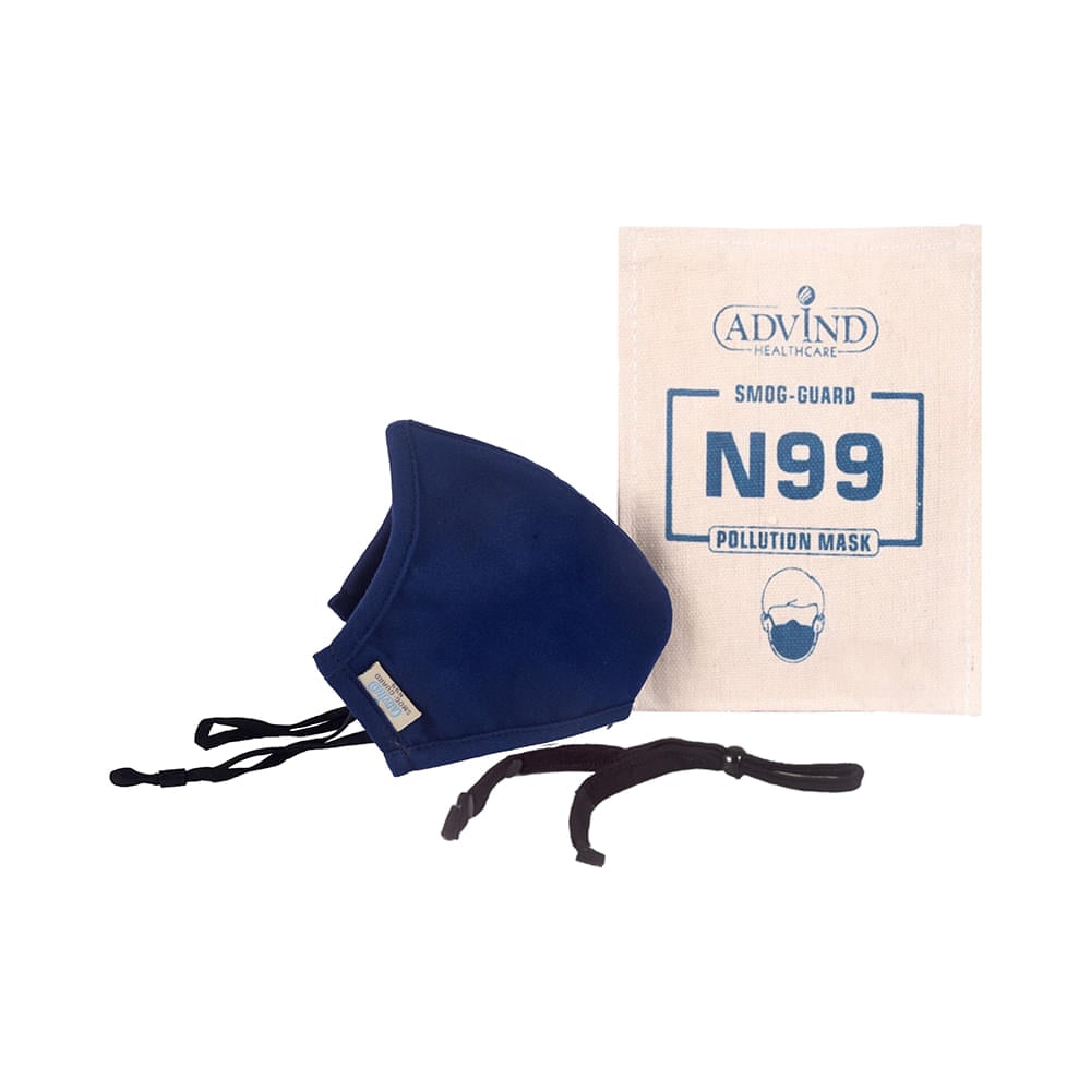 Advind Healthcare Smog-Guard N99 Pollution Mask without Valve Medium Blue - Image 1