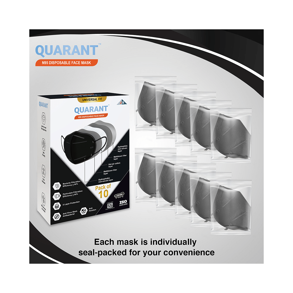 Quarant N95 Disposable Face Mask Black - Image 5