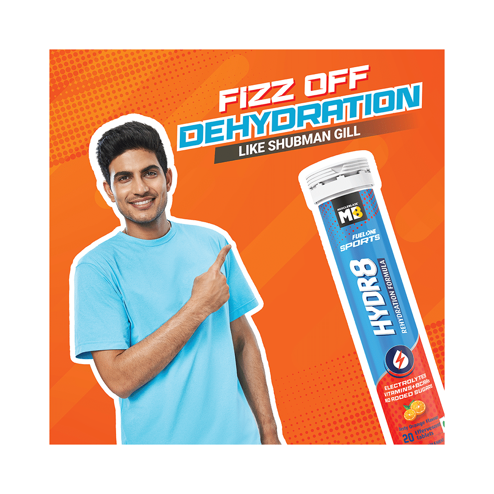 Muscleblaze MB Fuel One Sports Hydr8 Rehydration Formula Effervescent Tablet (20 Each) Zesty Orange - Image 6