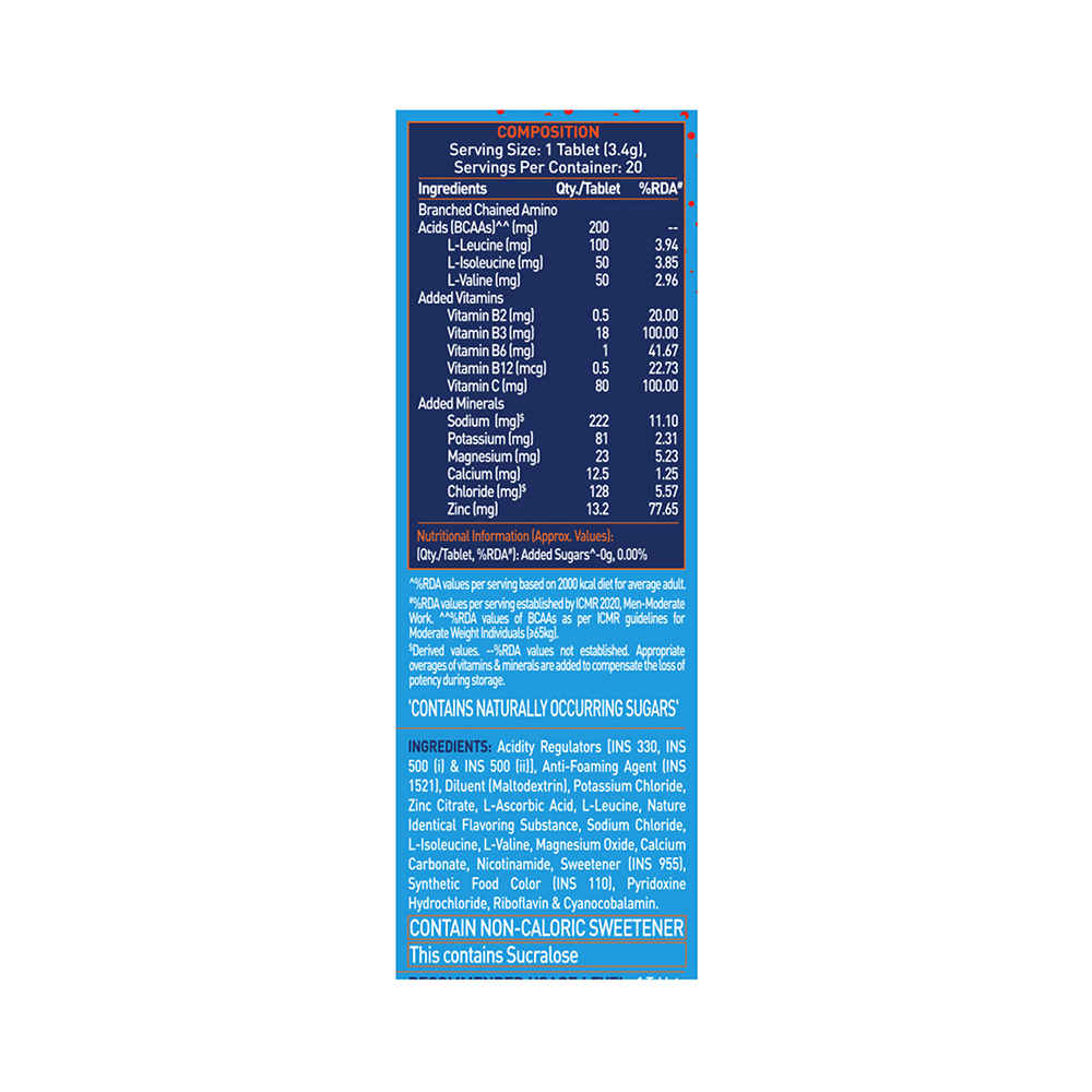 Muscleblaze MB Fuel One Sports Hydr8 Rehydration Formula Effervescent Tablet (20 Each) Zesty Orange - Image 5