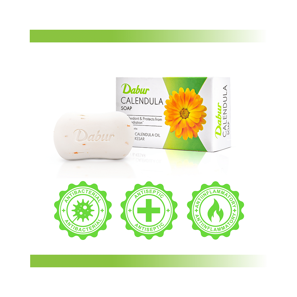 Dabur Calendula Soap | for Skin Whitening, Acne Control | Anti Ageing, Anti Fungal Soap - Image 6