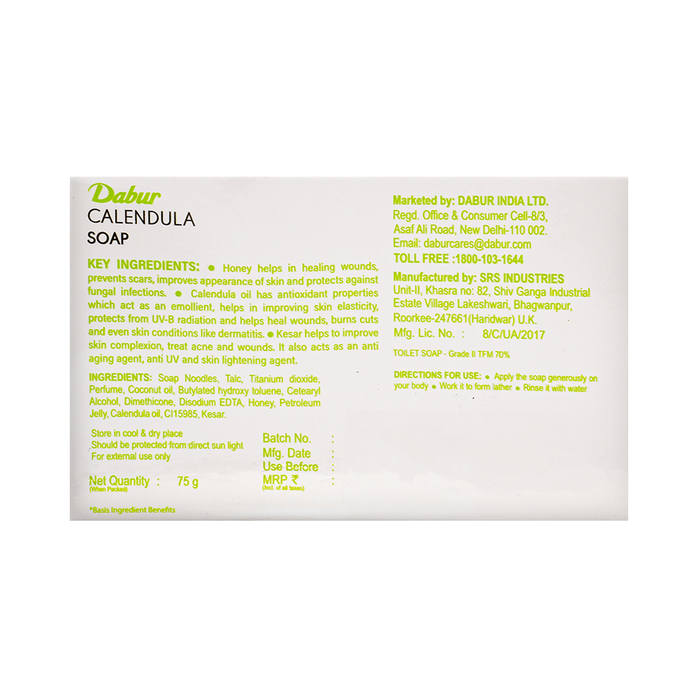 Dabur Calendula Soap | for Skin Whitening, Acne Control | Anti Ageing, Anti Fungal Soap - Image 2