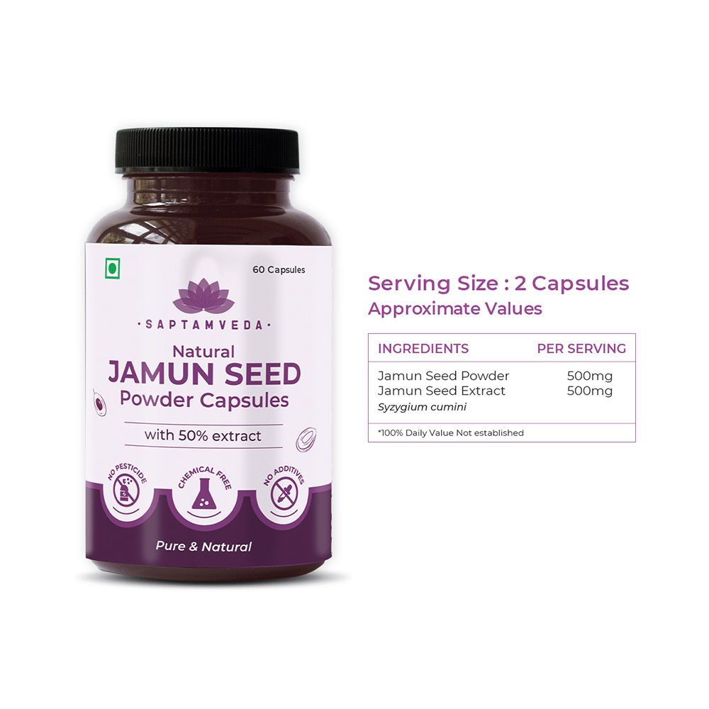 Saptamveda Natural Jamun Seed Powder Capsule - Image 4