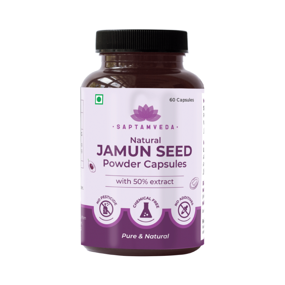 Saptamveda Natural Jamun Seed Powder Capsule - Image 1