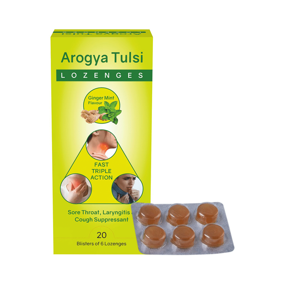 Arogya Tulsi Lozenges (6 Each) Ginger Mint - Image 1