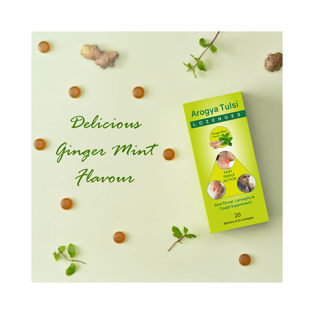 Arogya Tulsi Lozenges (6 Each) Ginger Mint - Image 5