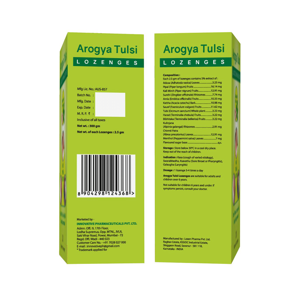 Arogya Tulsi Lozenges (6 Each) Ginger Mint - Image 2