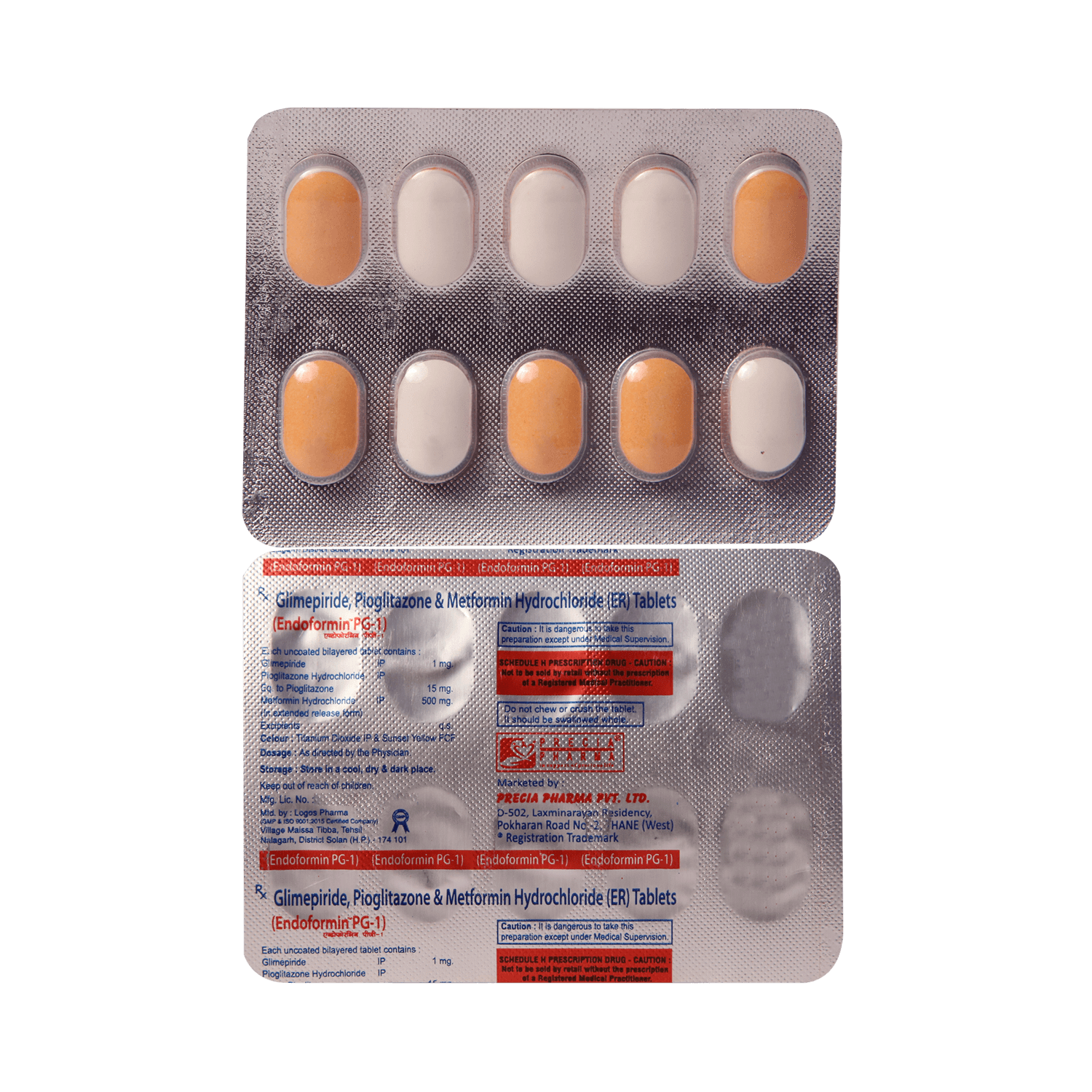 Endoformin PG 1mg/500mg/15mg Tablet SR - Image 1