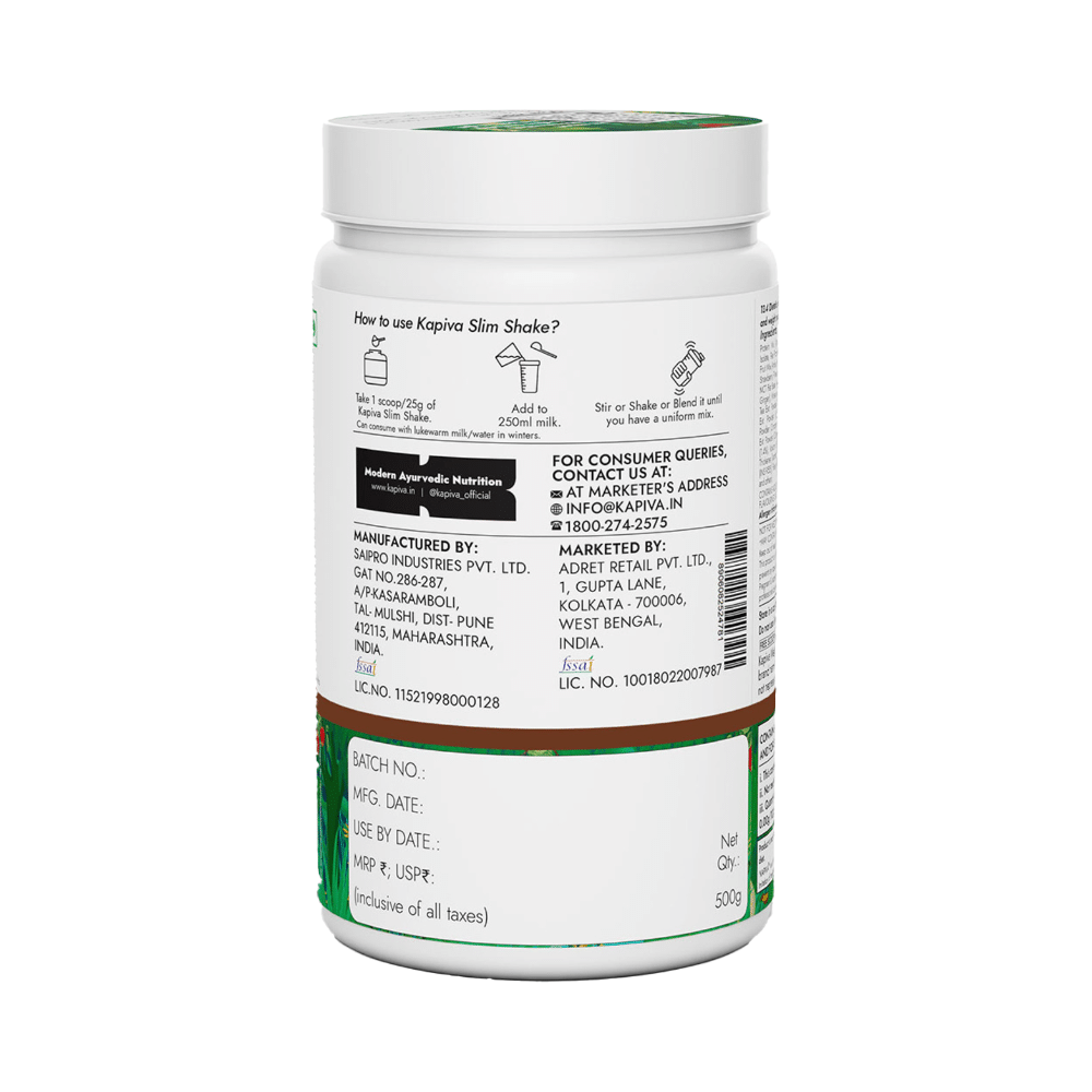 Kapiva Weight Wise Foods Slim Shake Weight Control with High Protein & High Fibre | Flavour Chocolate - Image 3