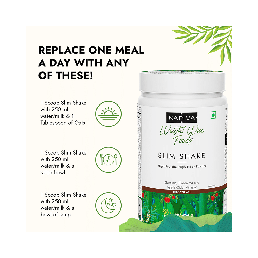Kapiva Weight Wise Foods Slim Shake Weight Control with High Protein & High Fibre | Flavour Chocolate - Image 7