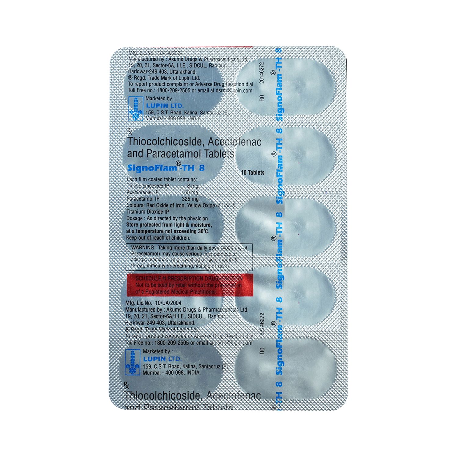 Signoflam TH 8mg/100mg/325mg Tablet - Image 3