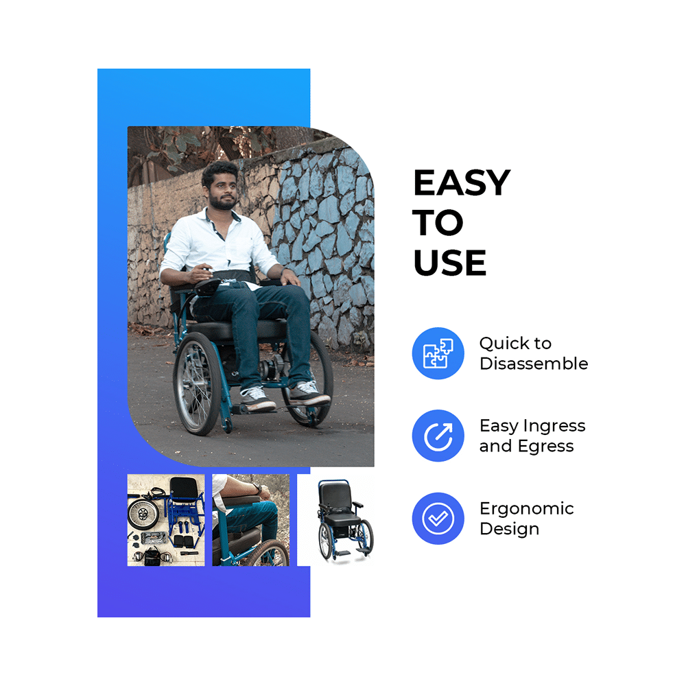 Ibex Electric Wheelchair Designed for PwDs and Elderly Tadpole Three Wheel with Sealed Lead Battery - Image 7