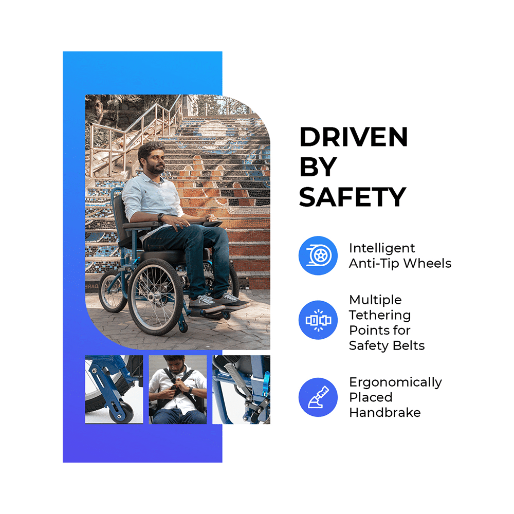 Ibex Electric Wheelchair Designed for PwDs and Elderly Tadpole Three Wheel with Sealed Lead Battery - Image 6