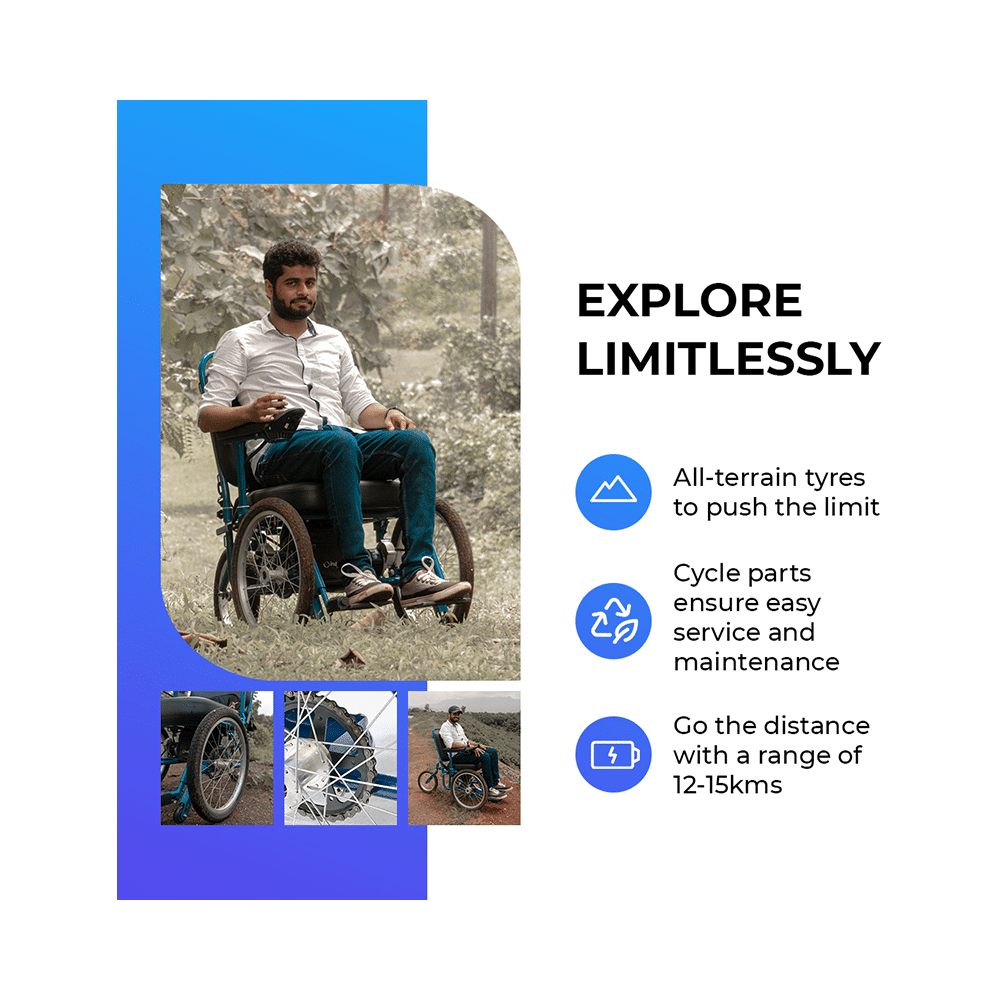 Ibex Electric Wheelchair Designed for PwDs and Elderly Tadpole Three Wheel with Sealed Lead Battery - Image 8