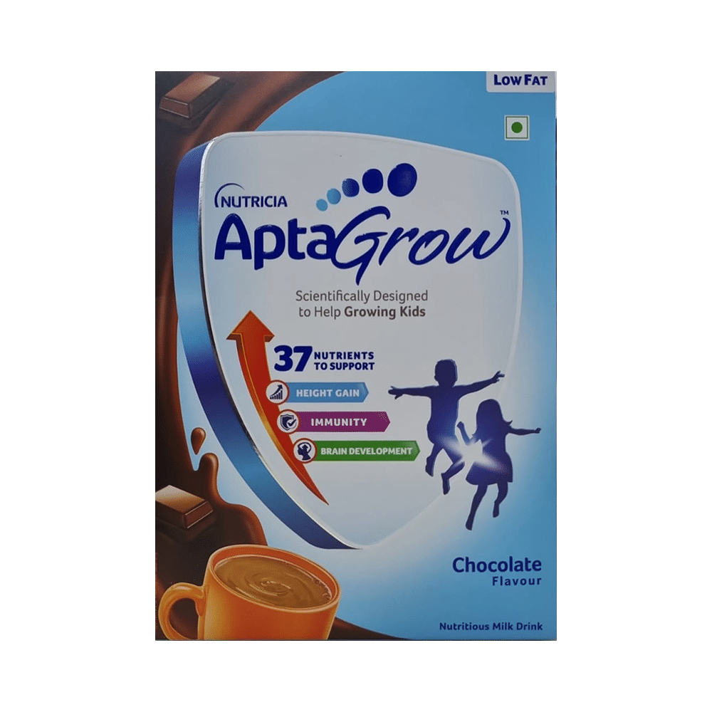 AptaGrow for Kids 3+ Years | With Vitamins, Minerals & Vital Nutrients | Supports Growth, Immunity & Brain Development | Flavour Chocolate | Nutritional Support