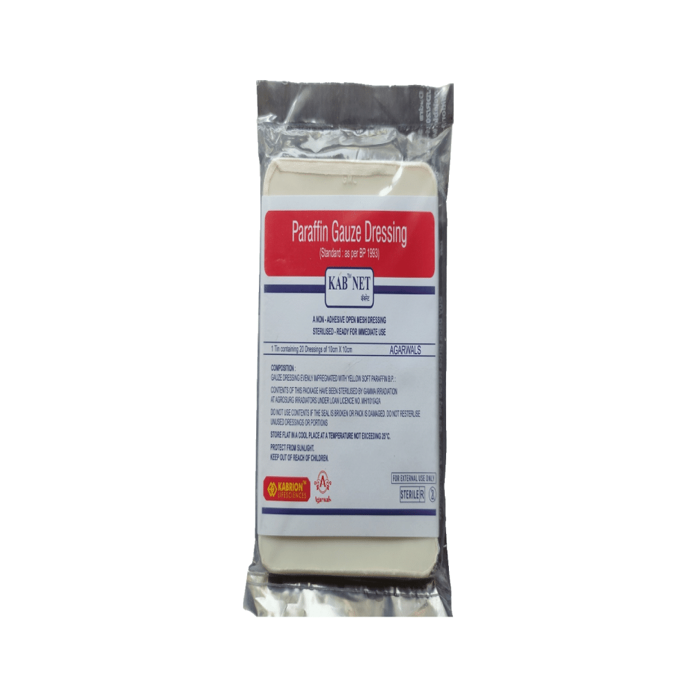 Kab Net Paraffin Gauze Dressing (20 Each) 10cm x 10cm - Image 1