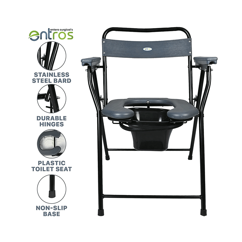 Entros EHS-C779B Commode Chair Front Cut - Image 2