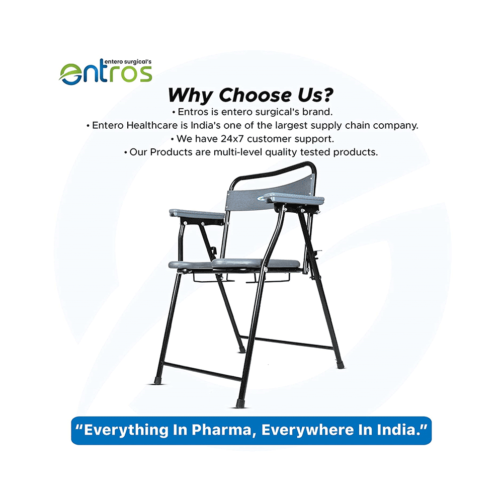 Entros EHS-C779B Commode Chair Front Cut - Image 7