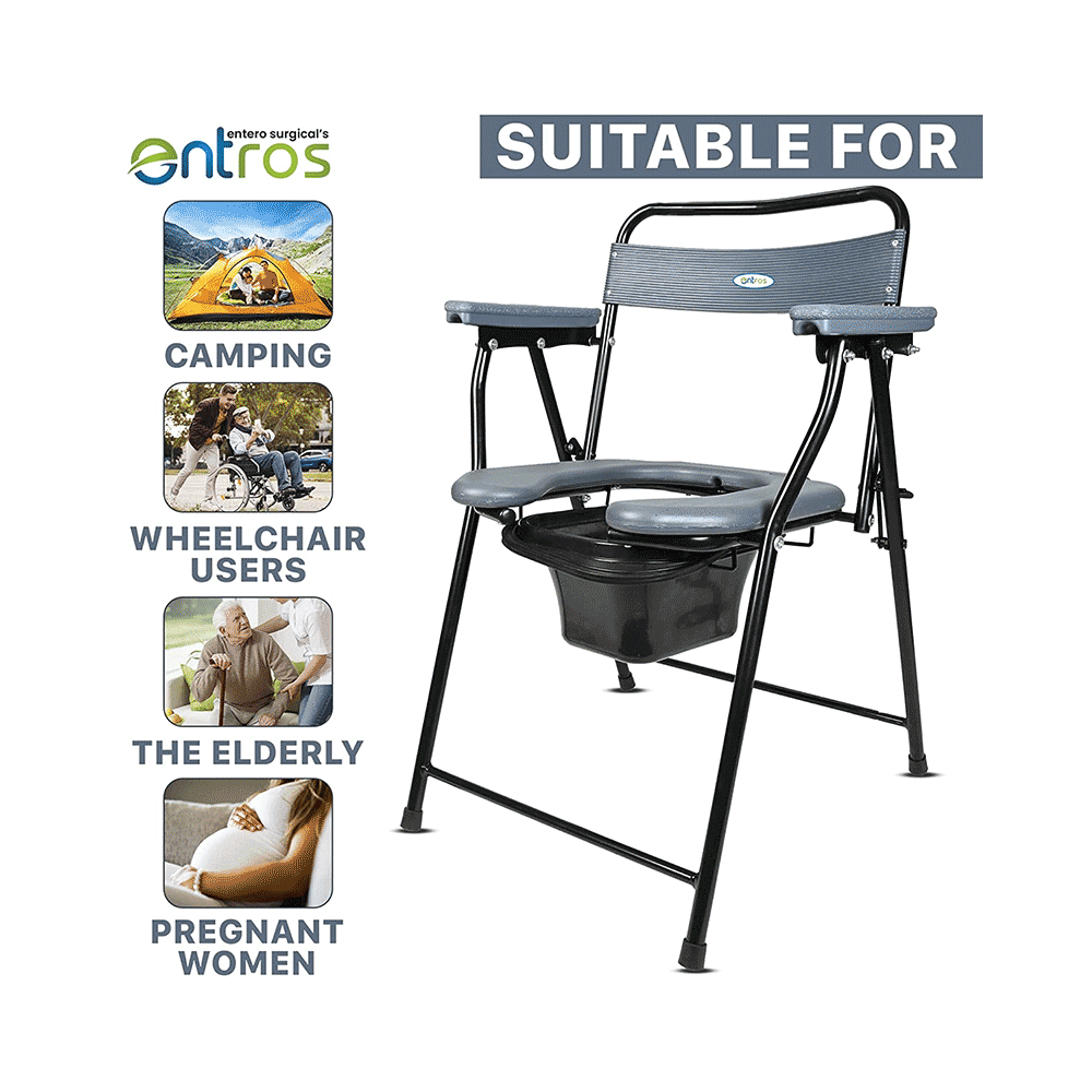 Entros EHS-C779B Commode Chair Front Cut - Image 4