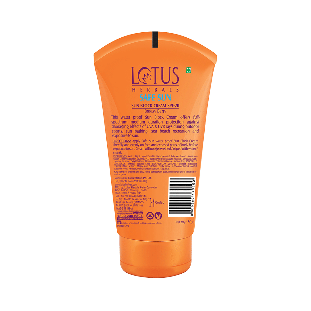 Lotus Herbals Safe Sun Sun Block Cream PA+ SPF 20 - Image 2