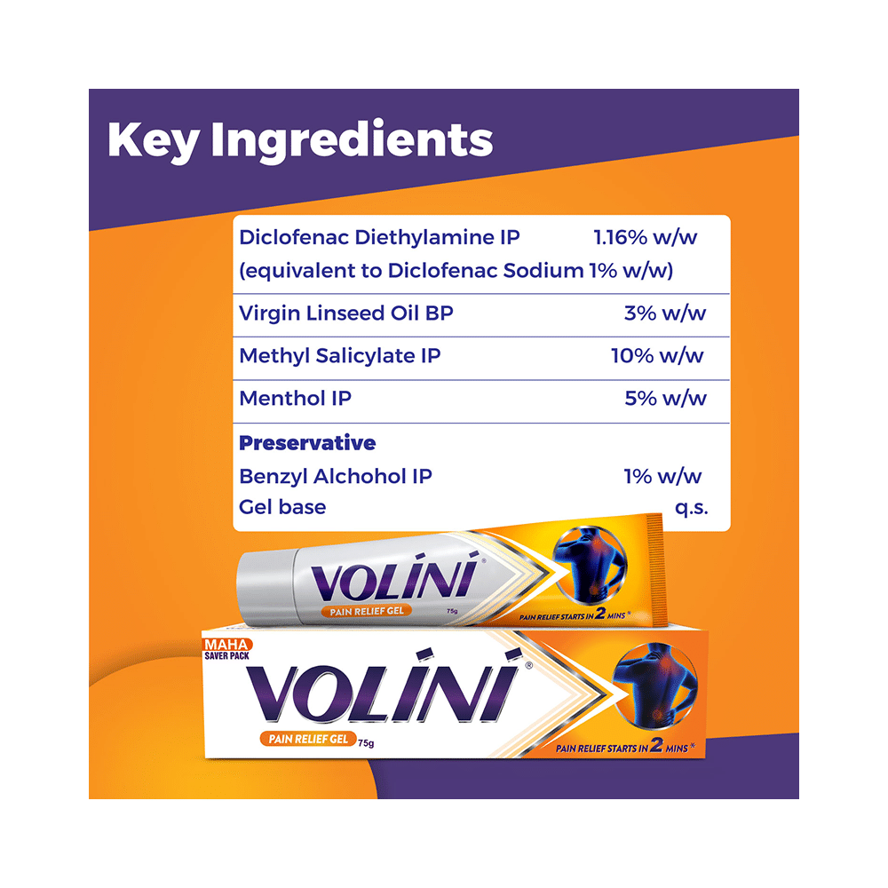 Combo Pack of Volini Pain Relief Gel for Muscle, Joint & Knee Pain (75gm) & Evion 400mg Capsule - Image 4