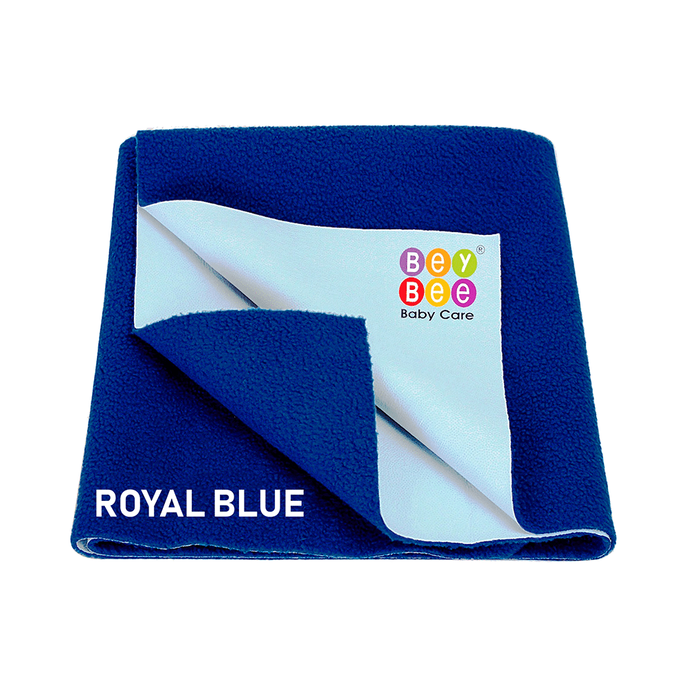Bey Bee Waterproof Baby Bed Protector Dry Sheet for Toddlers (100cm X 70cm) Medium Royal Blue - Image 1