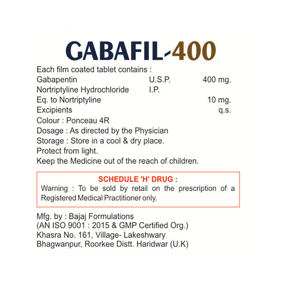 Gabafil 400 Tablet - Image 2