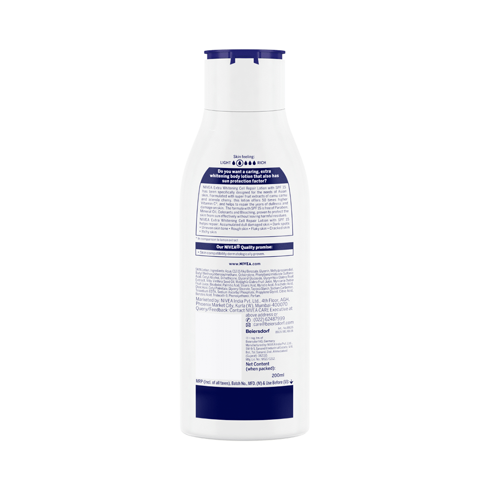 Nivea Natural Glow Cell Repair Body Lotion for Deep Moisture Care | SPF 15 - Image 2