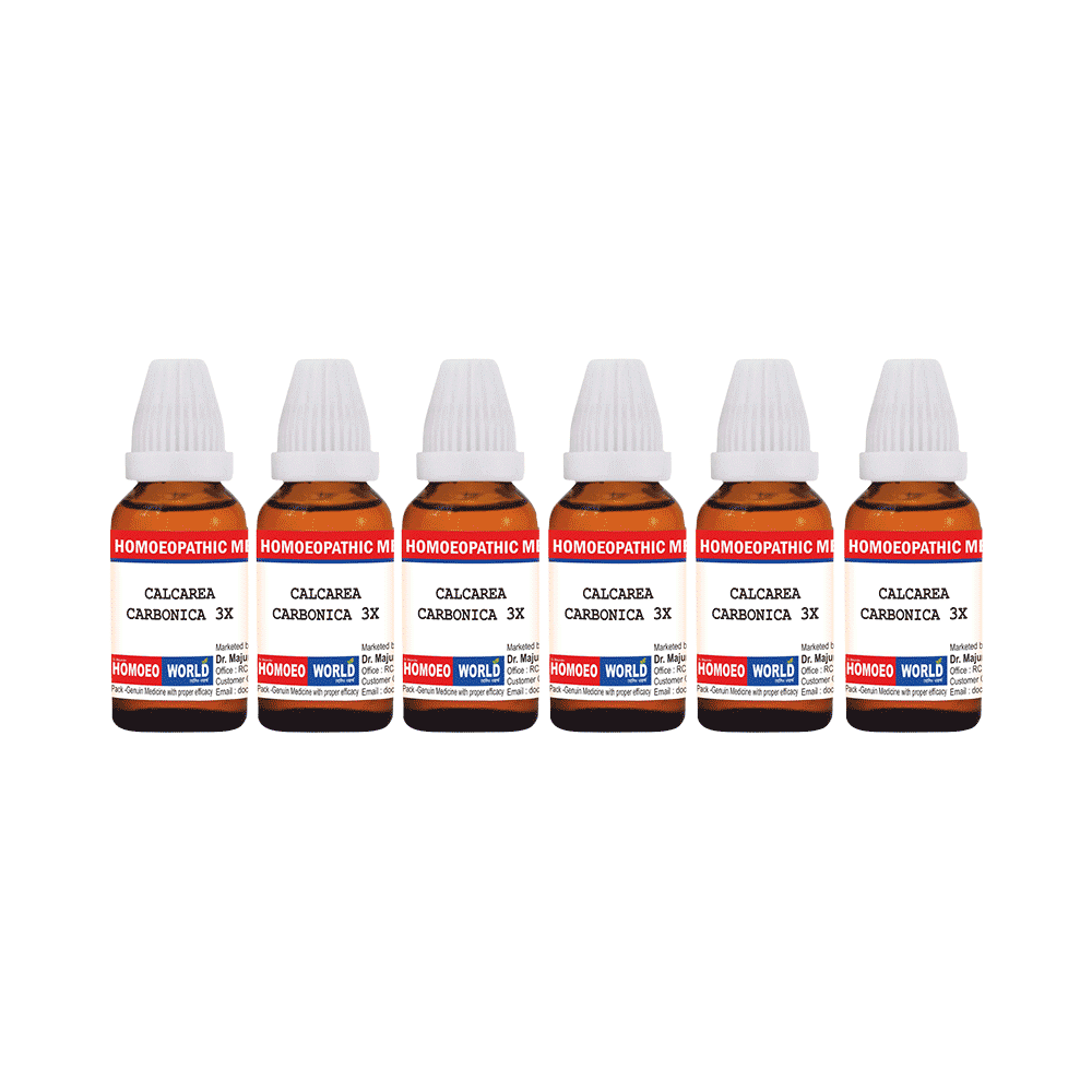 Dr. Majumder Homeo World Calcarea Carbonica Dilution (30ml Each) 3X - Image 1