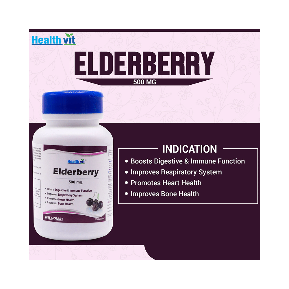 HealthVit Elderberry 500mg Capsule - Image 5