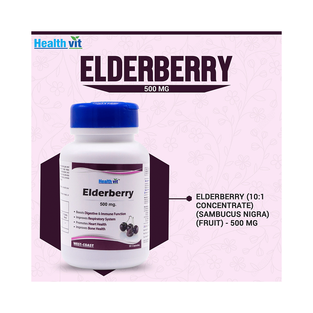 HealthVit Elderberry 500mg Capsule - Image 4