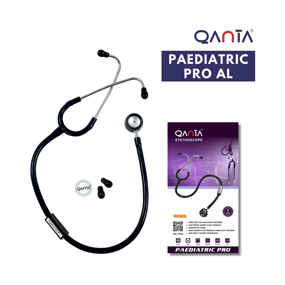 Qanta QA-1090 Paediatric Pro AL Pediatric Stethoscope With Aluminium Anodized Chest Piece Black - Image 7