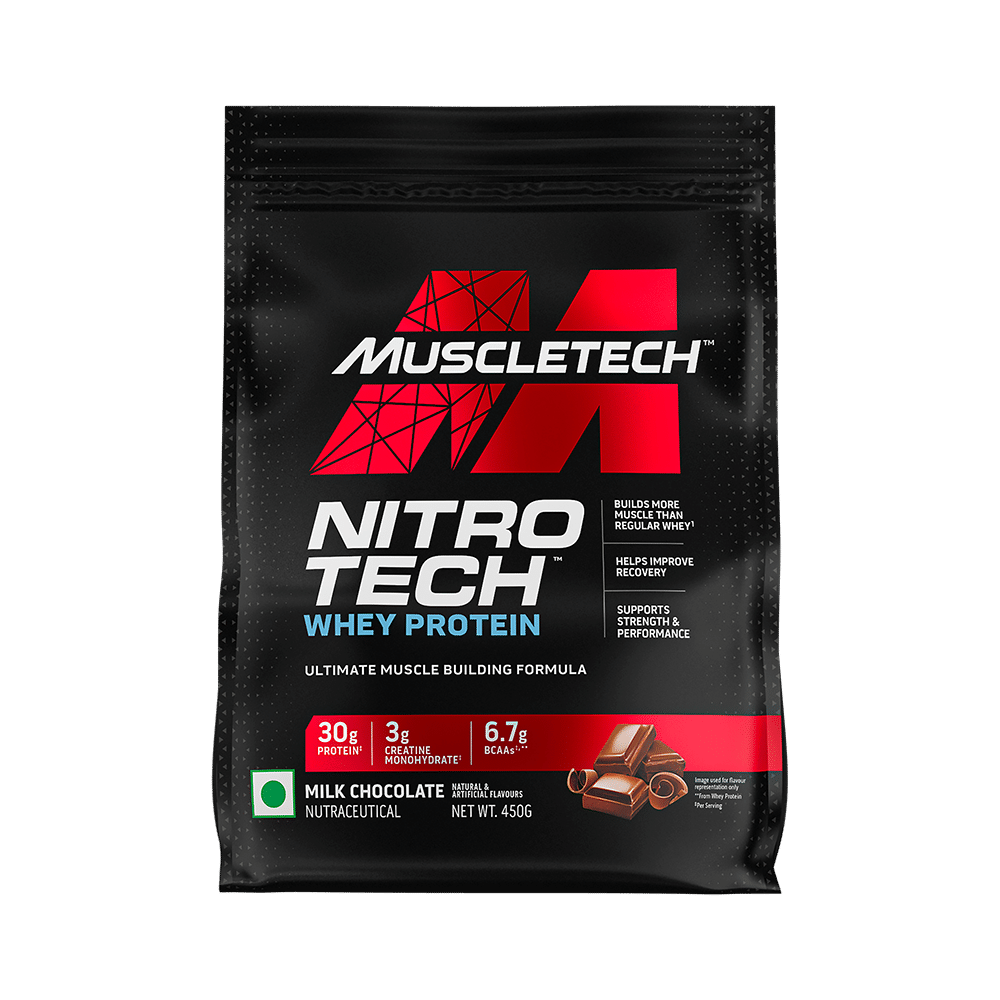 Muscletech Nitro Tech Whey Protein for Muscle Recovery | Flavour Powder Milk Chocolate - Image 1