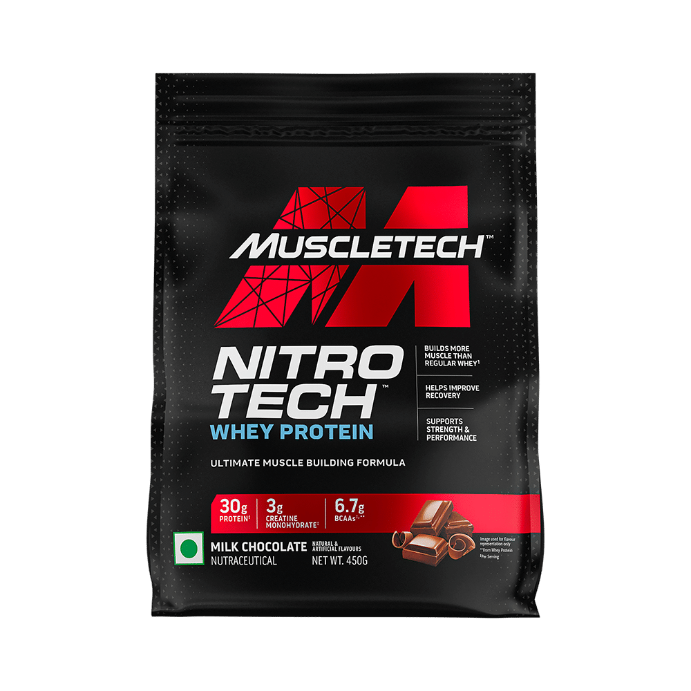 Muscletech Nitro Tech Whey Protein for Muscle Recovery | Flavour Powder Milk Chocolate