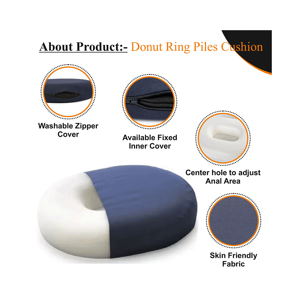 Superfine Comfort Donut Ring Seating Cushion for Pre and Post Surgery Piles Pain ,Fistula, Pregnancy, Hip Support - Image 5