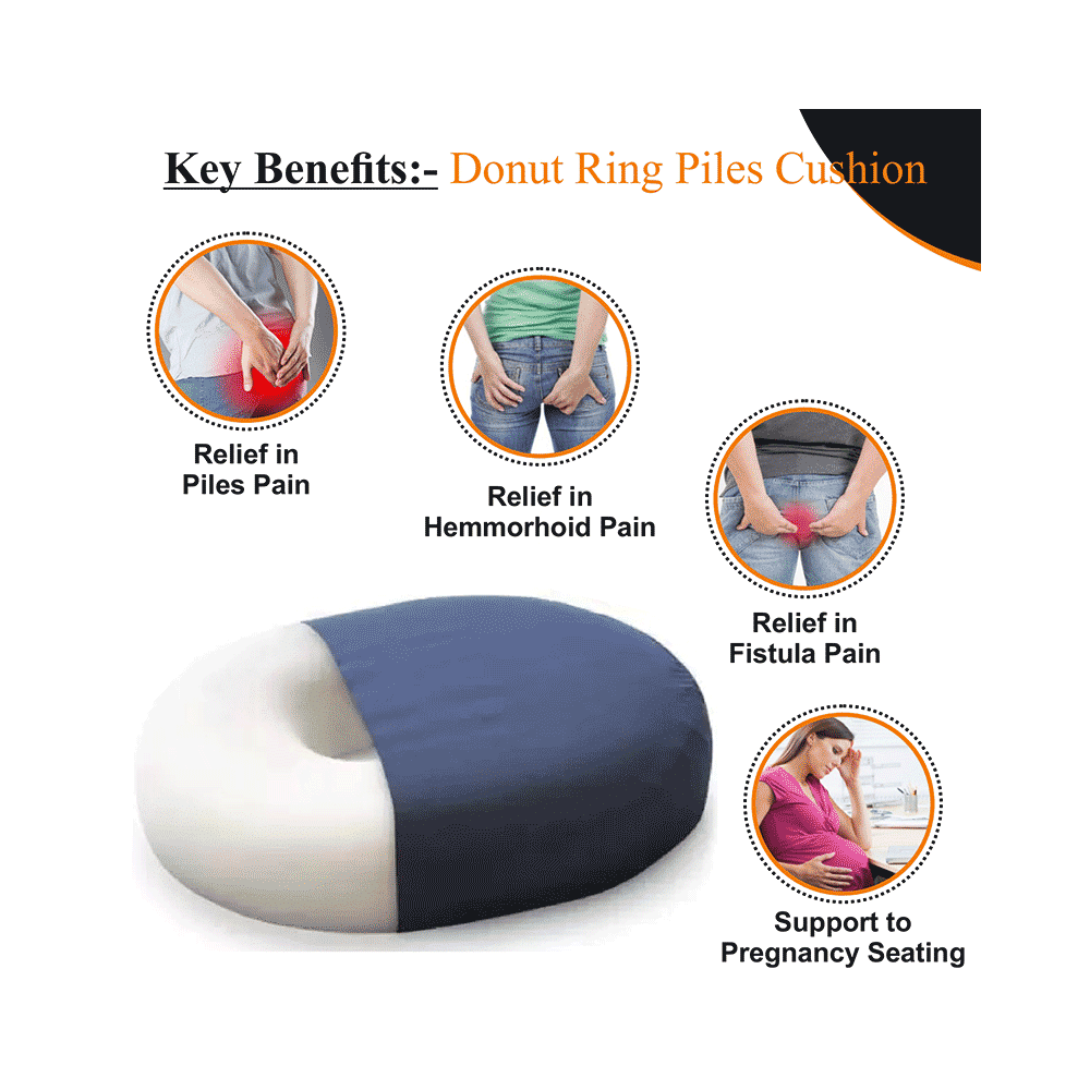 Superfine Comfort Donut Ring Seating Cushion for Pre and Post Surgery Piles Pain ,Fistula, Pregnancy, Hip Support - Image 4