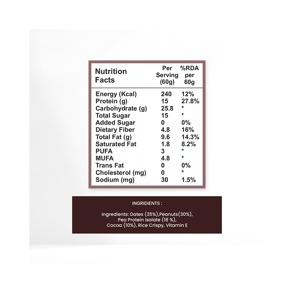 Foodiomax Protien Bar (60gm Each) 2 Double Choco & 2 Peanut Choco - Image 3