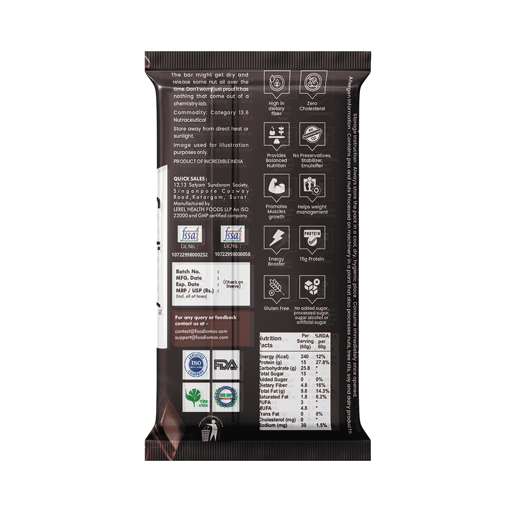 Foodiomax Protien Bar (60gm Each) 2 Double Choco & 2 Peanut Choco