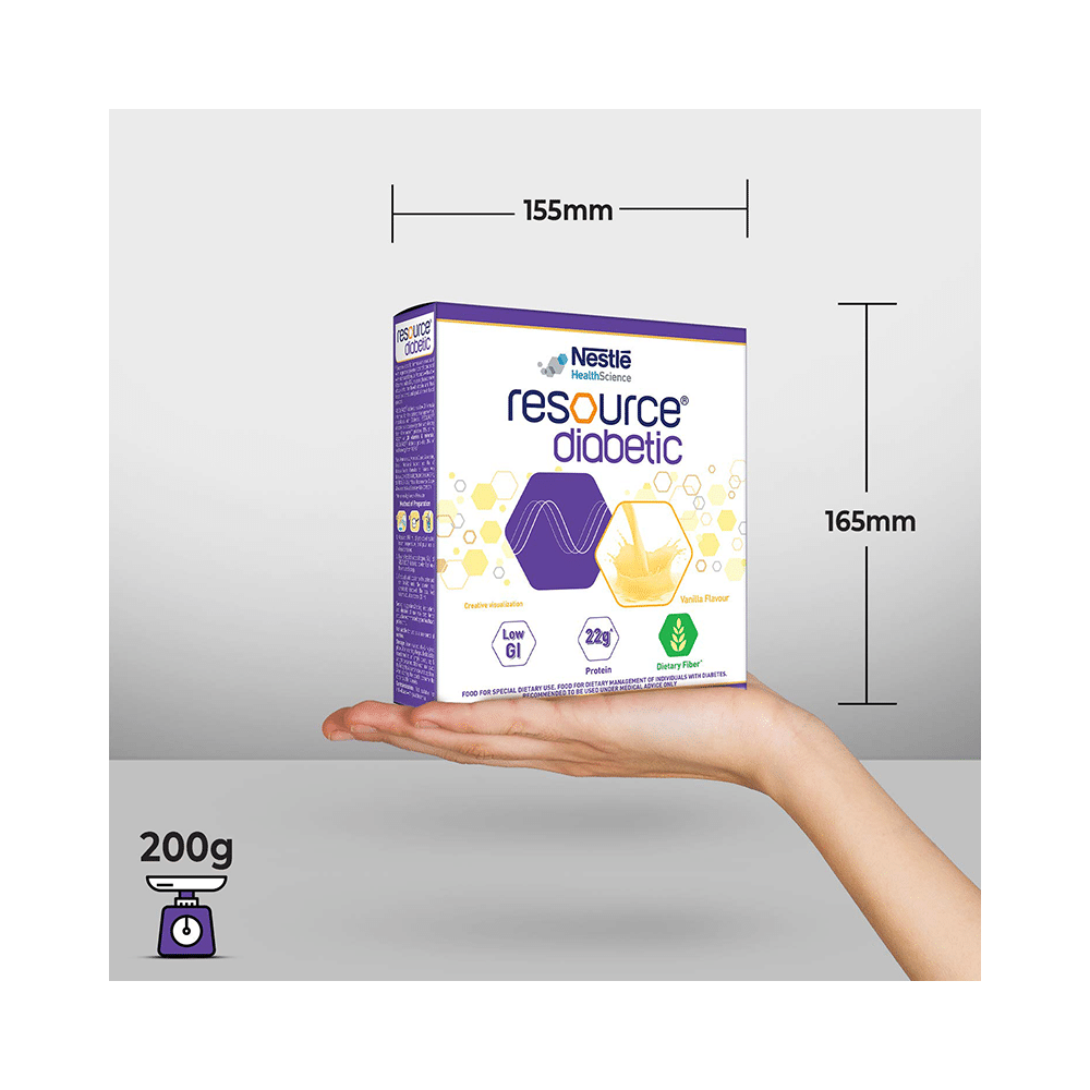 Nestle Resource Diabetic Supplement With Protein, Fibre & Low GI | Flavour Vanilla Powder - Image 6