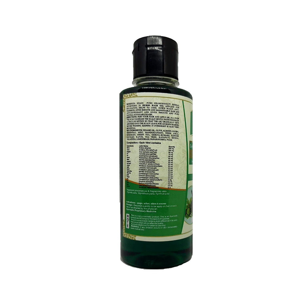 Khadi Pure Herbal Ayurvedic 21 Herbs Hair Oil (210ml Each) - Image 3