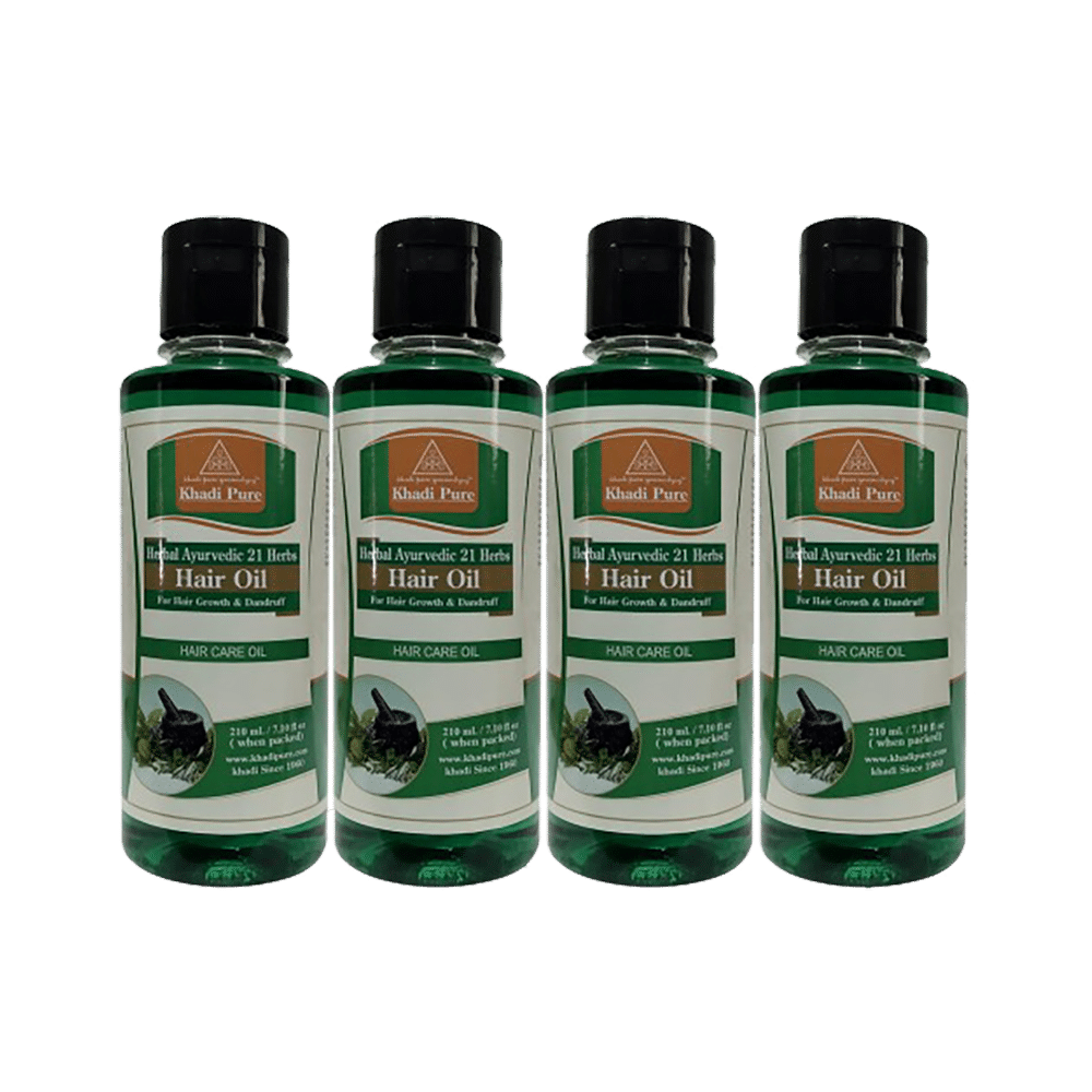 Khadi Pure Herbal Ayurvedic 21 Herbs Hair Oil (210ml Each) - Image 1