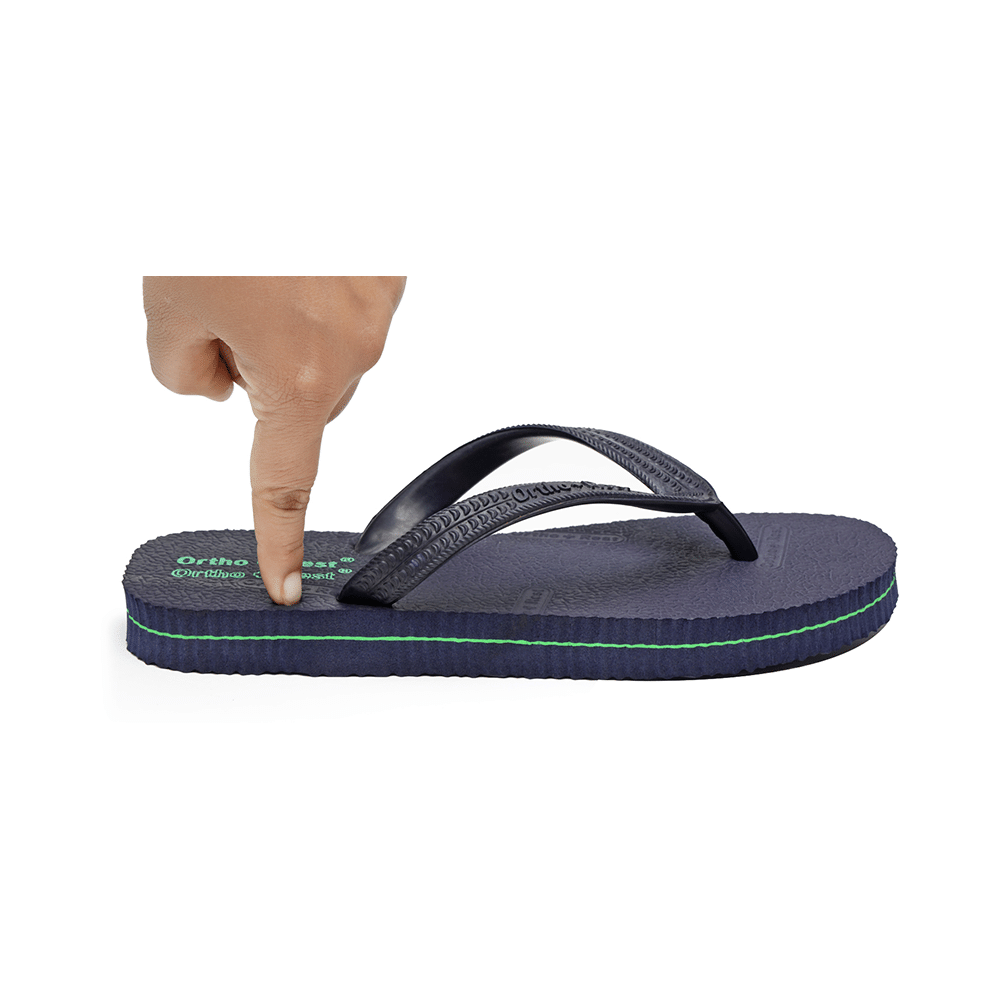 Ortho + Rest Unisex Hawaii Chappal Orthopedic Comfort, Bathroom Rubber Flip-Flops Navyblue 6 - Image 4