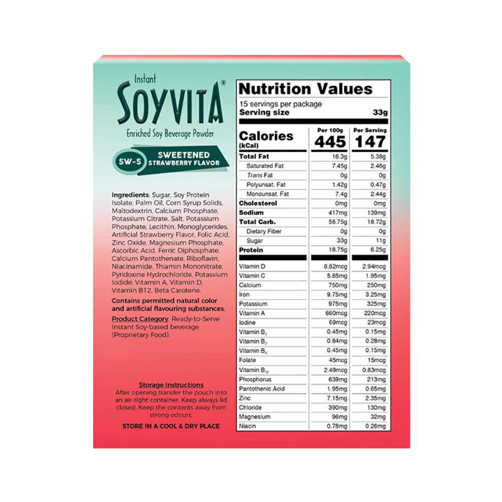 Soyvita Enriched Soy Beverage Powder Strawberry Sweetened - Image 2