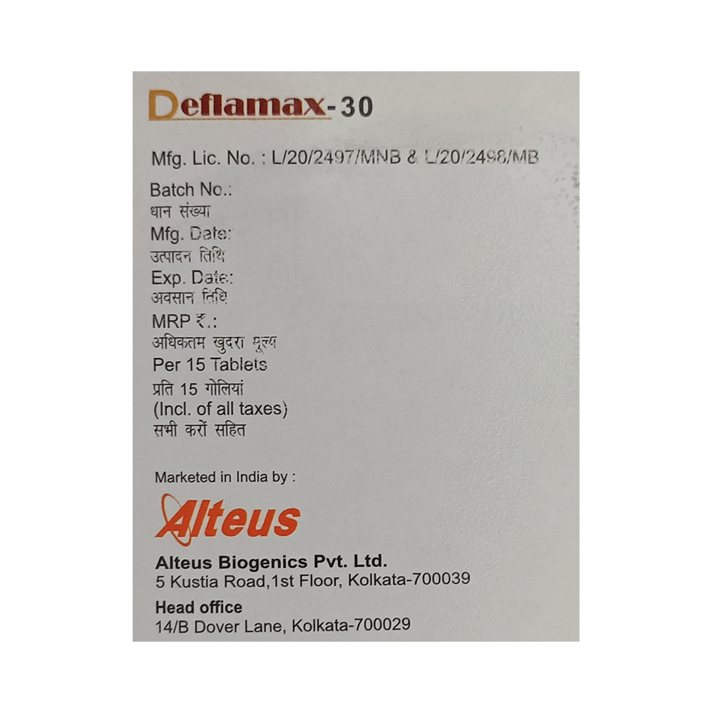 Deflamax 30mg Tablet - Image 3