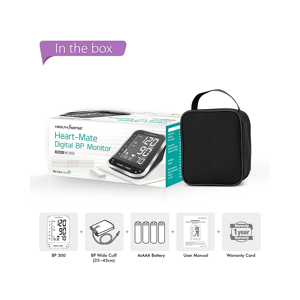 Health Sense Heart Mate BP 300 Digital BP Monitor Black - Image 2